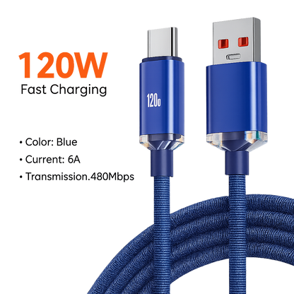 TurboCharge – Ultra-Fast USB-C Cable for Android Devices (120W)