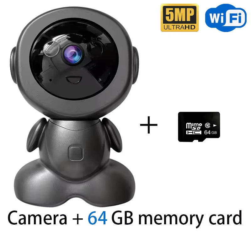 5MP Wireless Wifi Indoor Surveillance Camera Night Vision PTZ Two-Way Voice Security Protection Smart Home Webcam Robot Camera